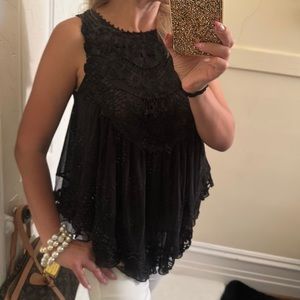 Altar’d state black lace top S
